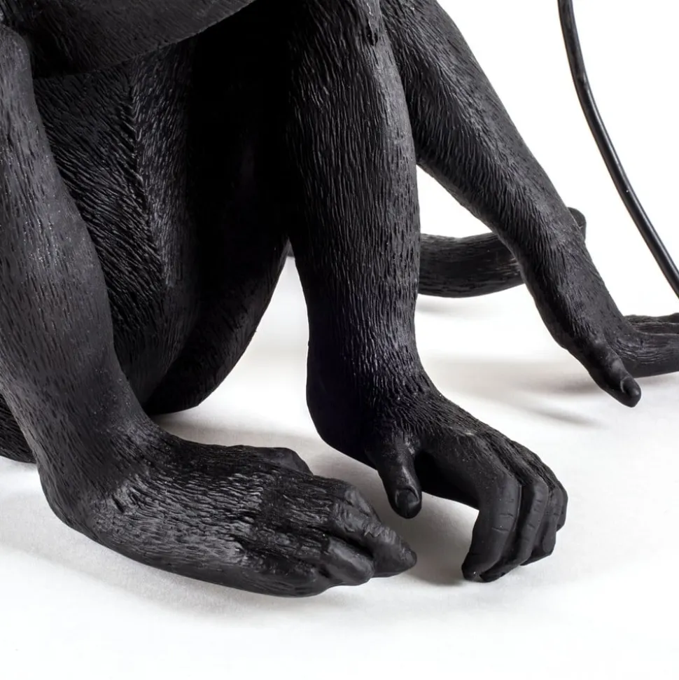 Monkey Lamp deko LED-terrasselampe, siddende, sort
