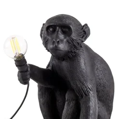 Monkey Lamp deko LED-terrasselampe, siddende, sort