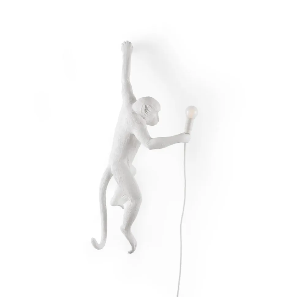 Monkey Lamp deko LED-væglampe, hvid, venstre