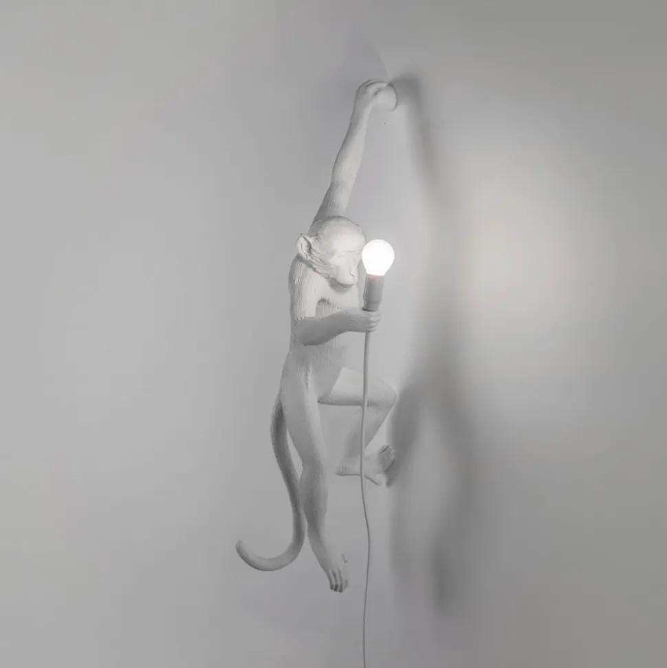 Monkey Lamp deko LED-væglampe, hvid, venstre