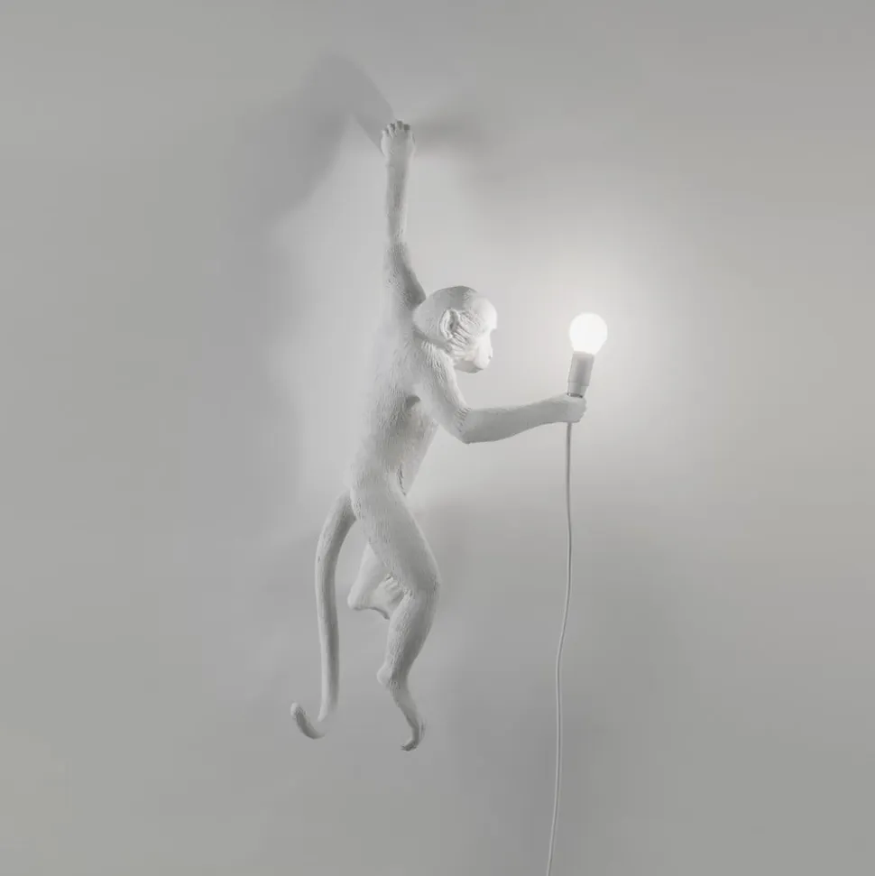 Monkey Lamp deko LED-væglampe, hvid, venstre