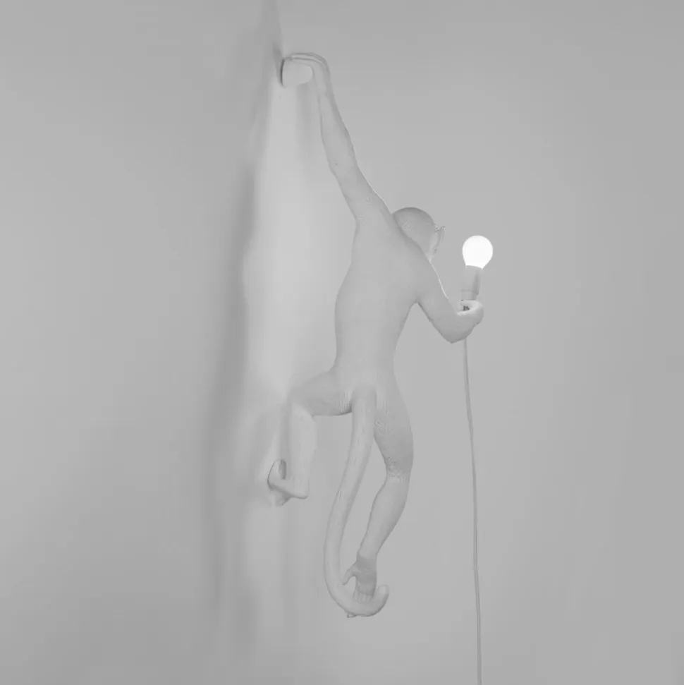 Monkey Lamp deko LED-væglampe, hvid, venstre