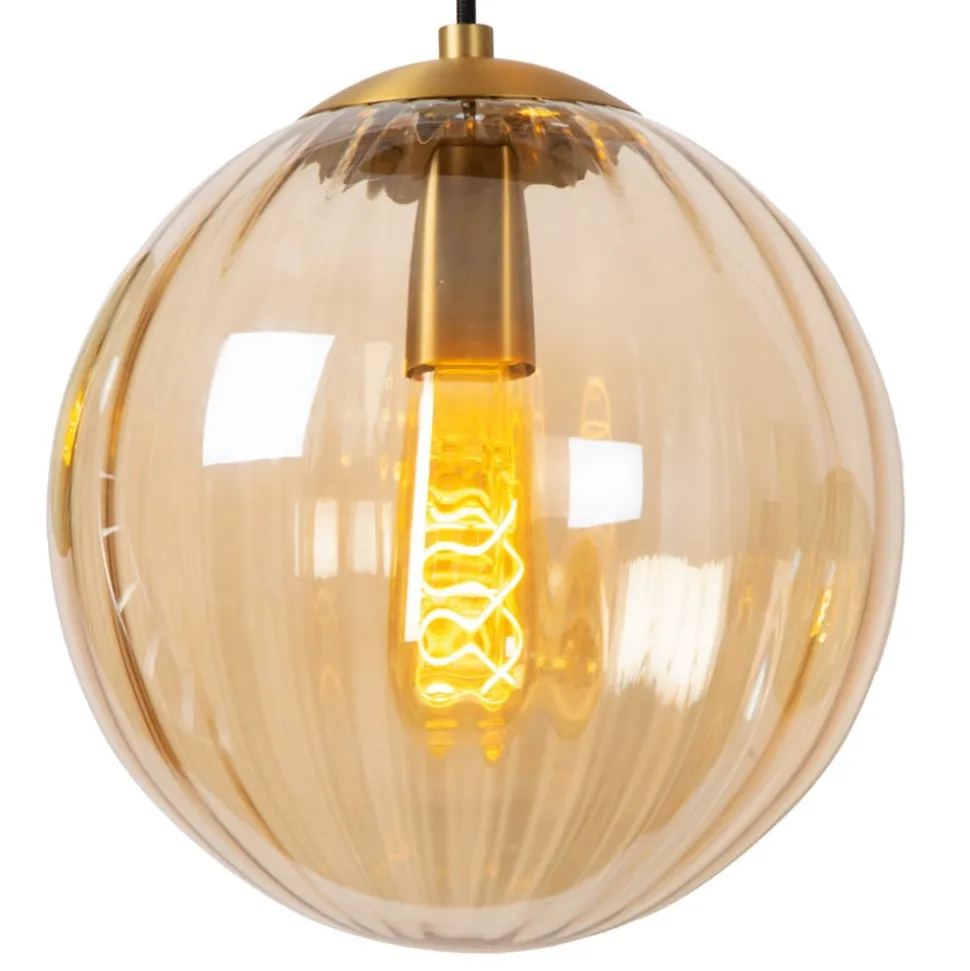 Monsaraz pendellampe, Ø 25 cm, rav. Glas, 1 lyskilde