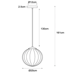 Monsaraz pendellampe, grøn, Ø 25 cm, glas, 1 lyskilde