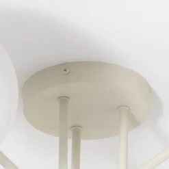 Moon loftlampe, 87 cm, 6 lyskilder, sandfarvet, glas, E27