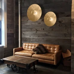 Moon Sun væglampe, Ø 54 cm, guld