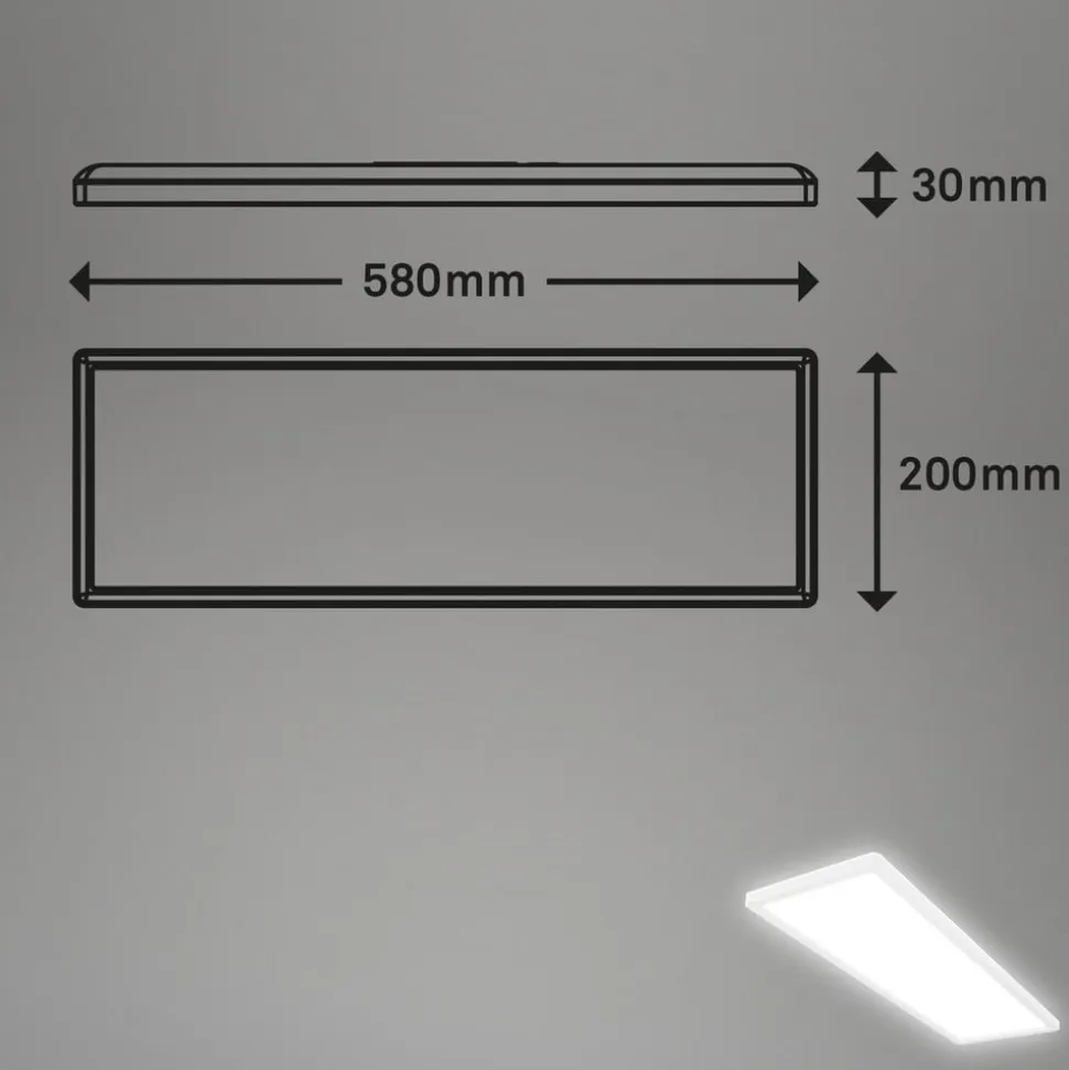 Move LED-panel, sensor, 58 x 20 cm, IP44, plast, hvid