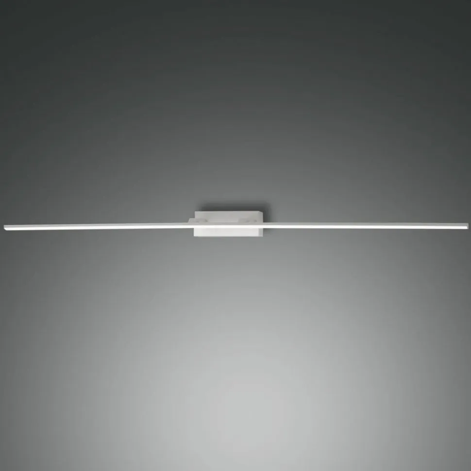 Nala LED-spejllampe, hvid, bredde 110 cm, metal
