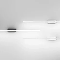 Nala LED-spejllampe, hvid, bredde 110 cm, metal