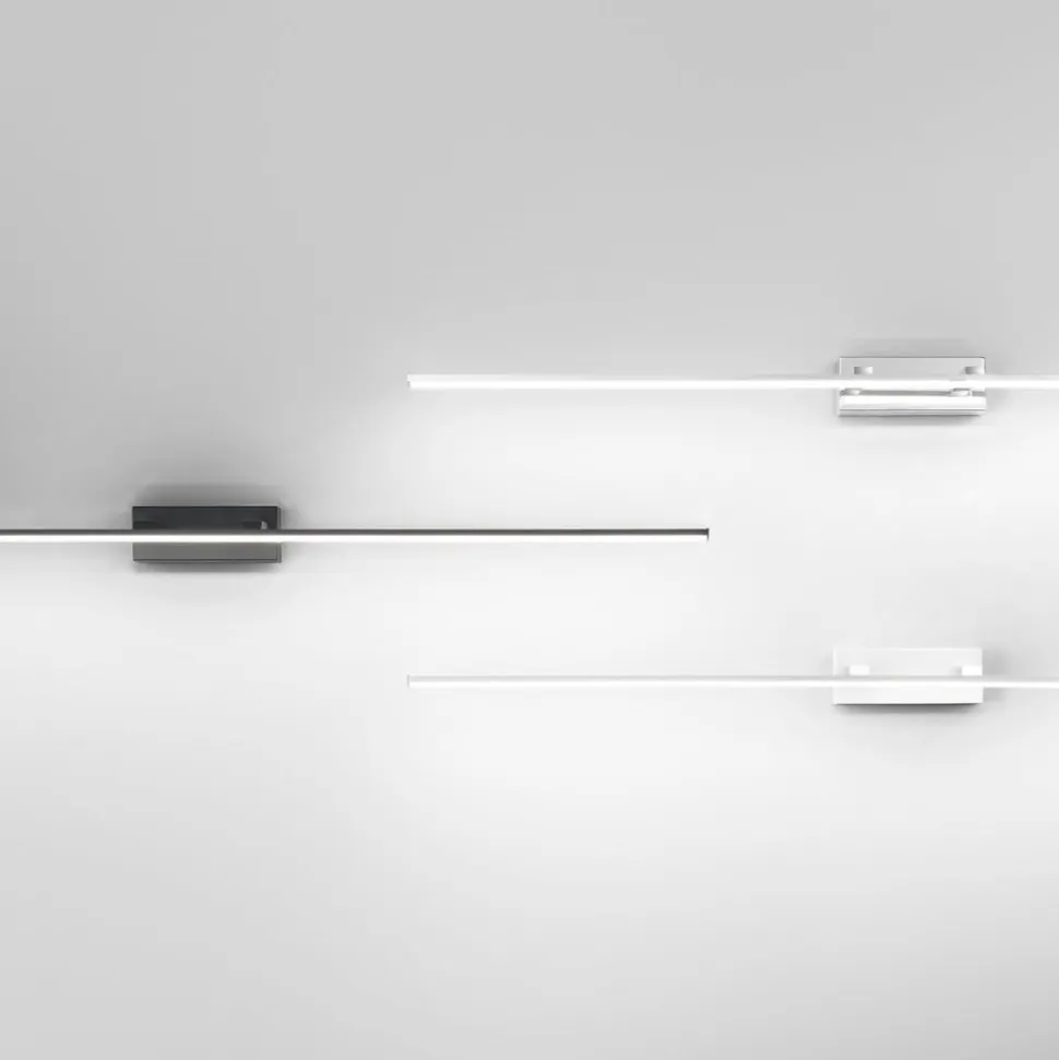 Nala LED-spejllampe, hvid, bredde 110 cm, metal
