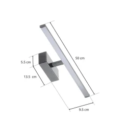 Nala LED-væglampe, sort, bredde 50 cm
