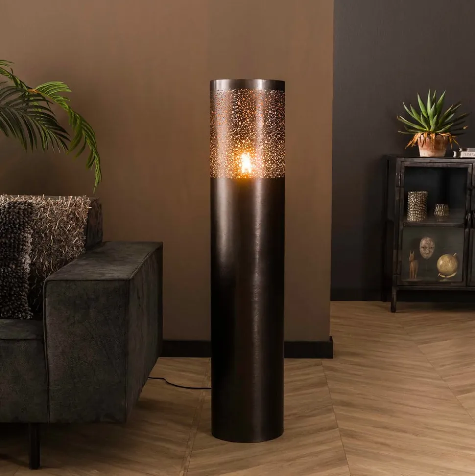 Narabi gulvlampe, højde 120 cm, sort-nikkel, metal