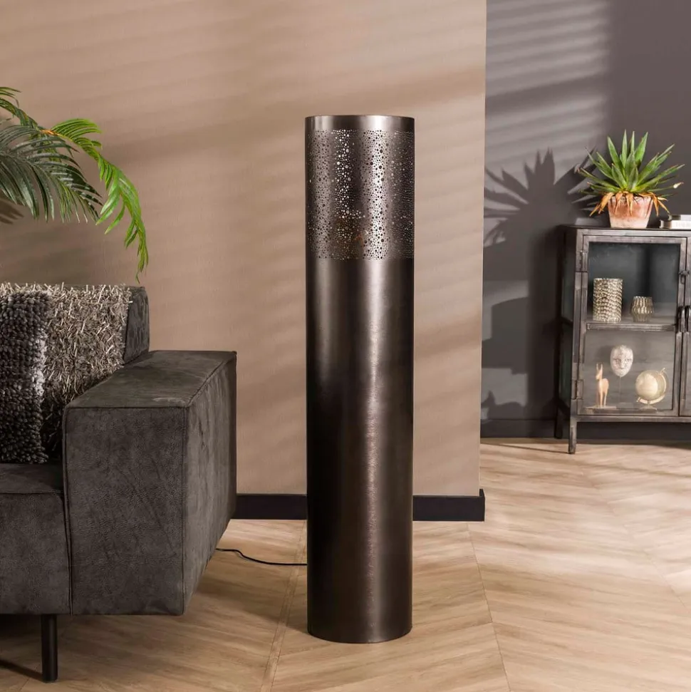 Narabi gulvlampe, højde 120 cm, sort-nikkel, metal