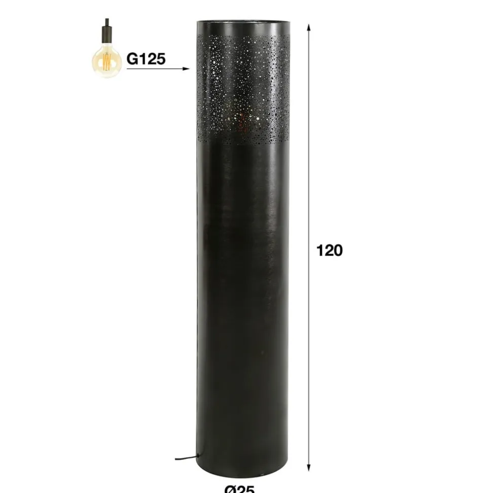 Narabi gulvlampe, højde 120 cm, sort-nikkel, metal