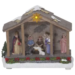 Nativity LED-dekorationslampe, batteridrift, 19 cm
