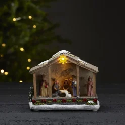 Nativity LED-dekorationslampe, batteridrift, 19 cm