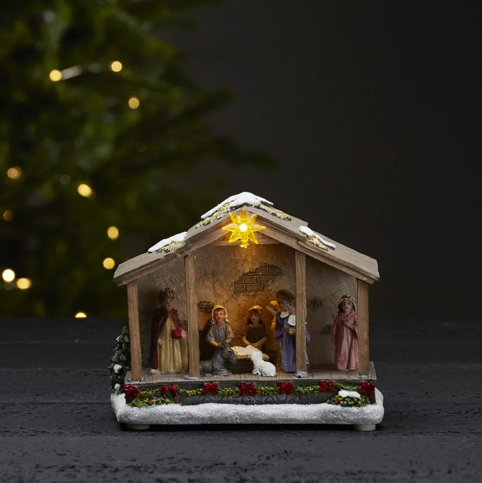 Nativity LED-dekorationslampe, batteridrift, 19 cm