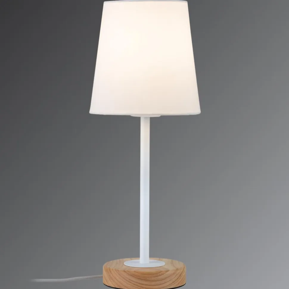 Naturligt designet tekstil bordlampe Stellan