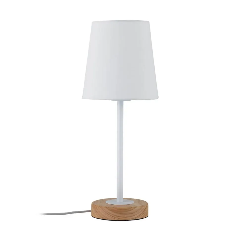 Naturligt designet tekstil bordlampe Stellan