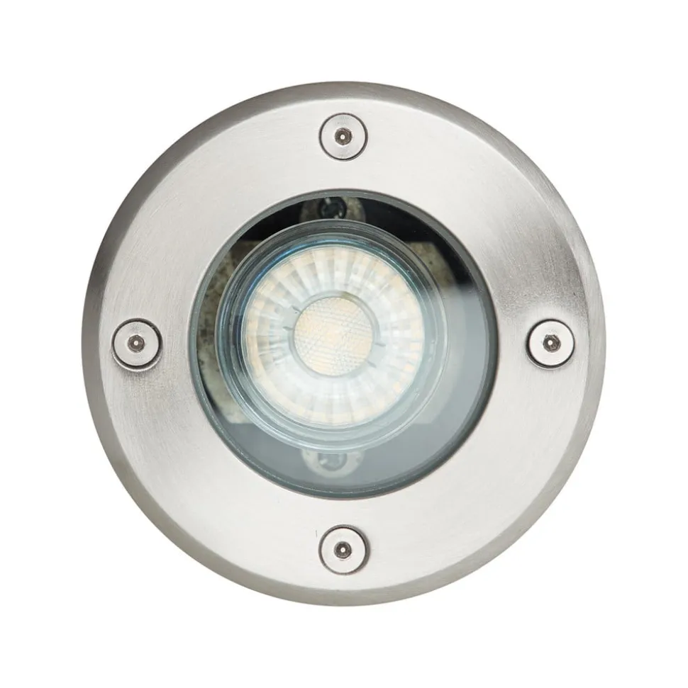 Nedgravningslampe Itch, Ø 11 cm, stål, metal
