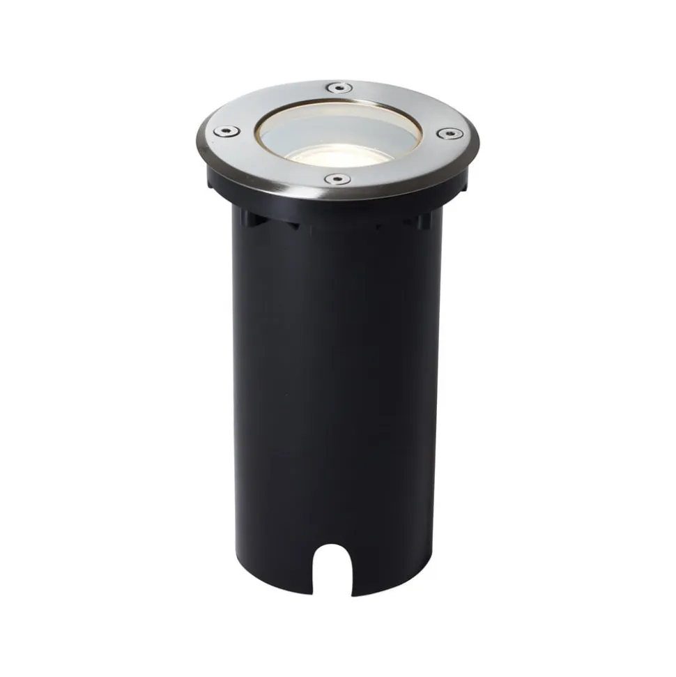 Nedgravningslampe Itch, Ø 11 cm, stål, metal