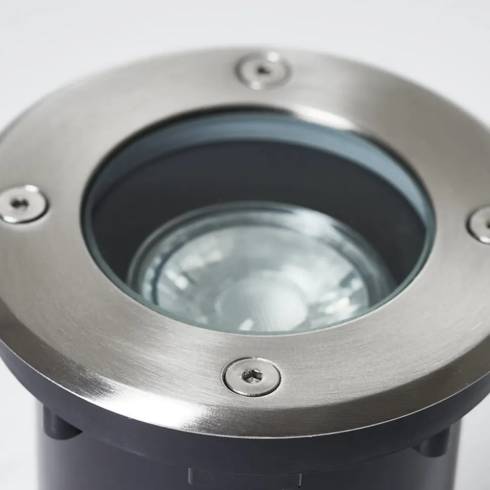 Nedgravningslampe Itch, Ø 11 cm, stål, metal