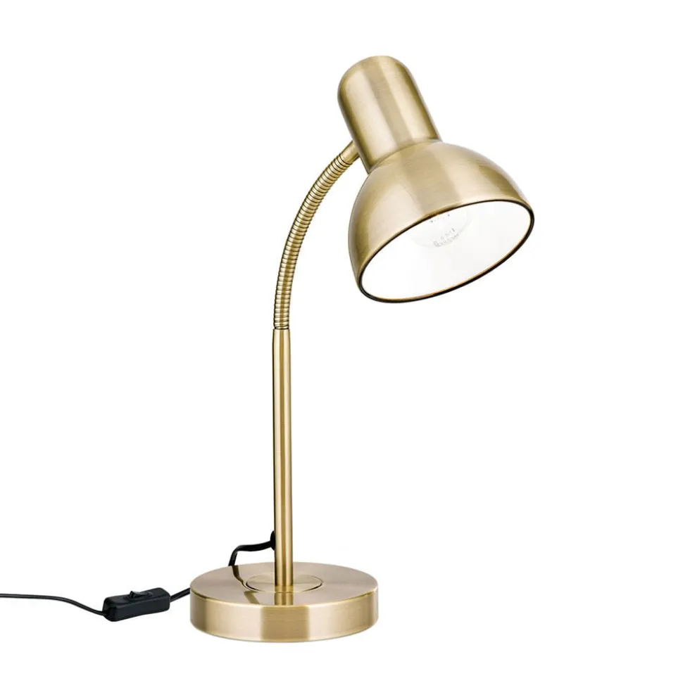 Nemo skrivebordslampe, fleksibel, antik messing