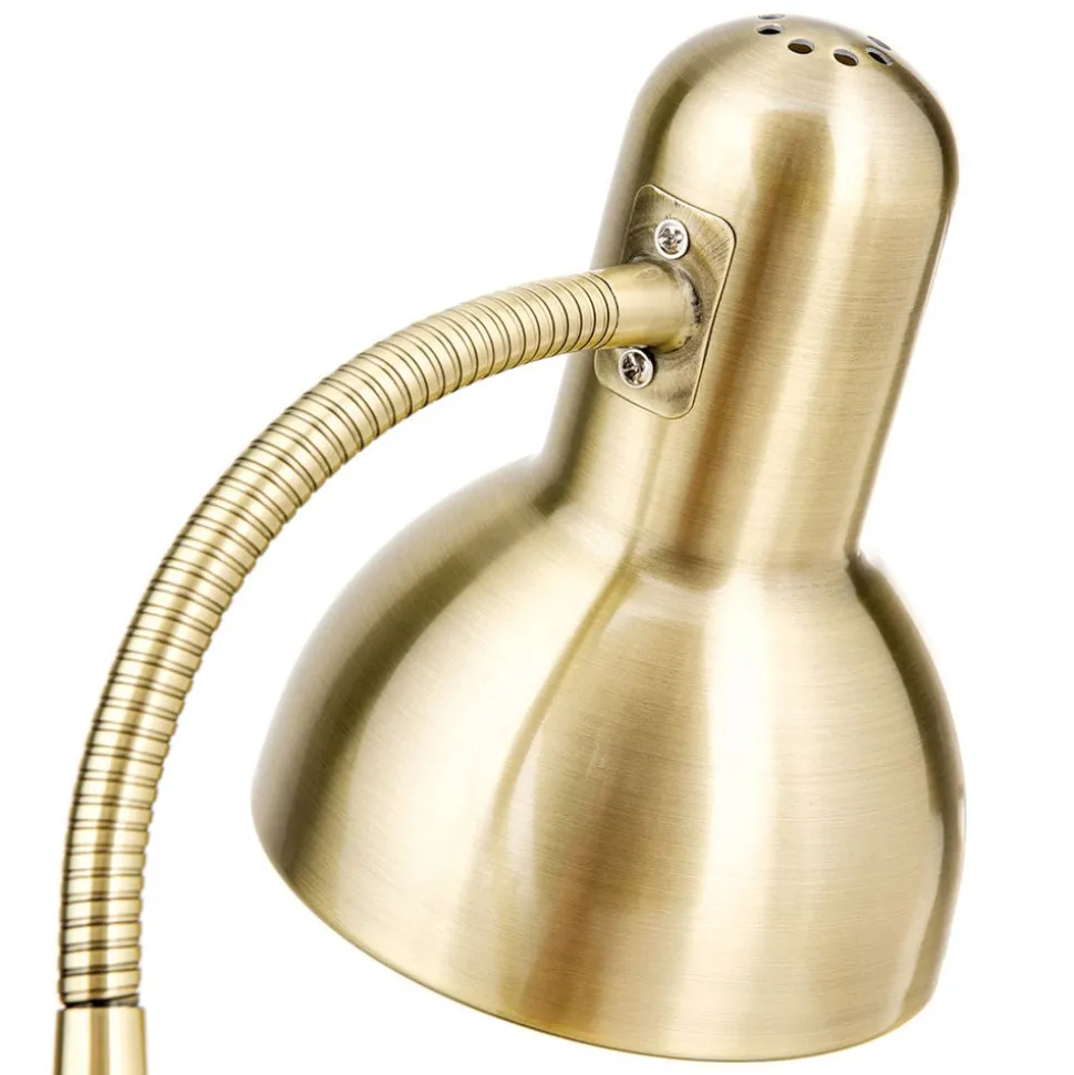 Nemo skrivebordslampe, fleksibel, antik messing