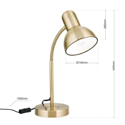 Nemo skrivebordslampe, fleksibel, antik messing
