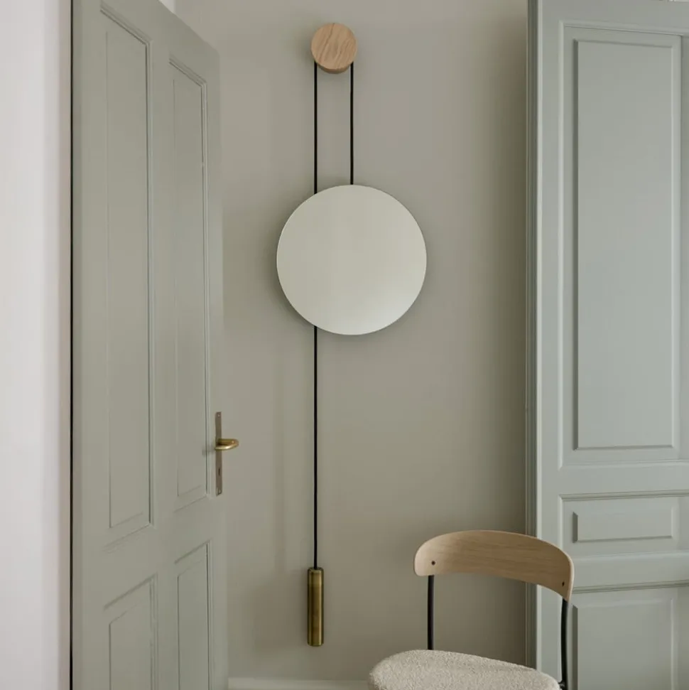 New Works spejl Rise and Shine, messing, Ø 45 cm, glas