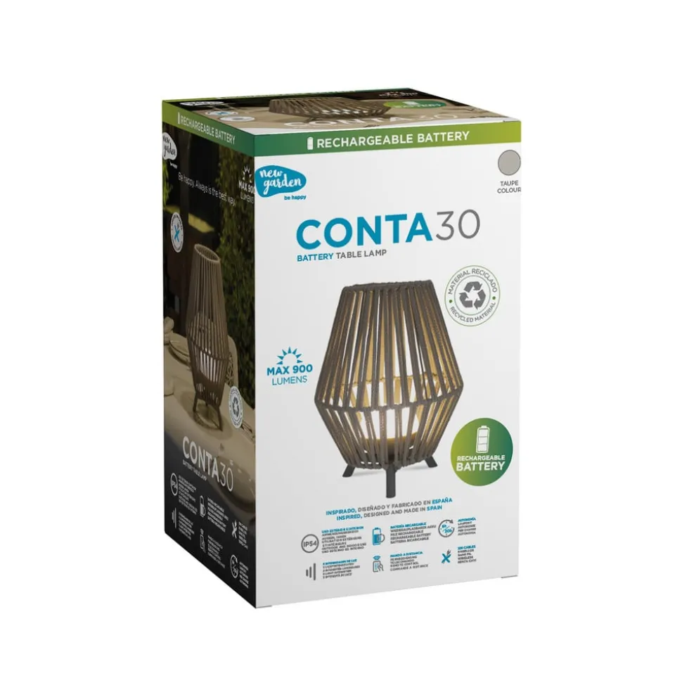 Newgarden Conta LED-bordlampe taupe 32cm