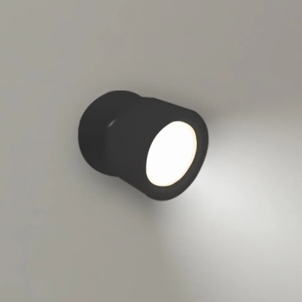 Newgarden LED-væglampe Roll 8, sort, drejelig