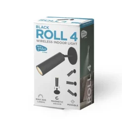Newgarden LED-væglampe Roll 4, sort, drejelig