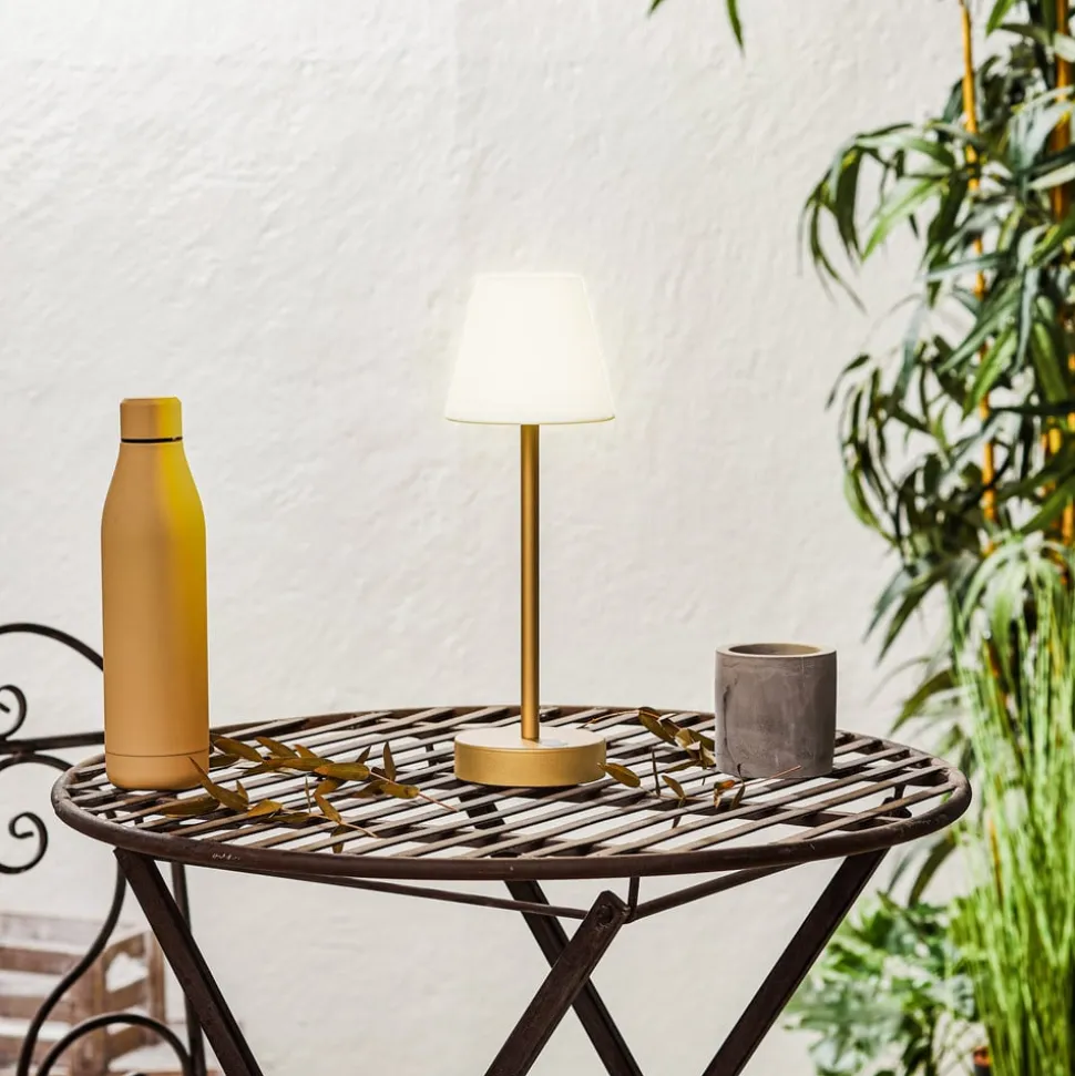 Newgarden Lola Slim LED-bordlampe batteri, messing