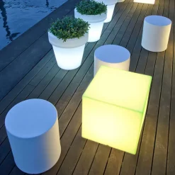 Newgarden solcellelampe Cuby cube, højde 53 cm