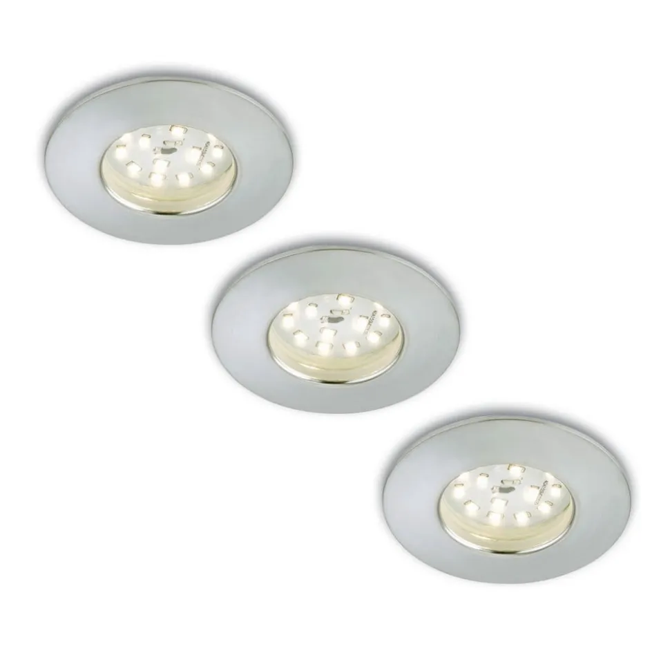 Nikas IP44 LED indbygningsspot, alu, 3 stk.
