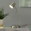 Nikkelfarvet LED bordlampe Narcos