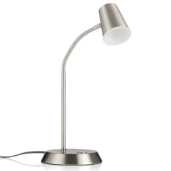 Nikkelfarvet LED bordlampe Narcos