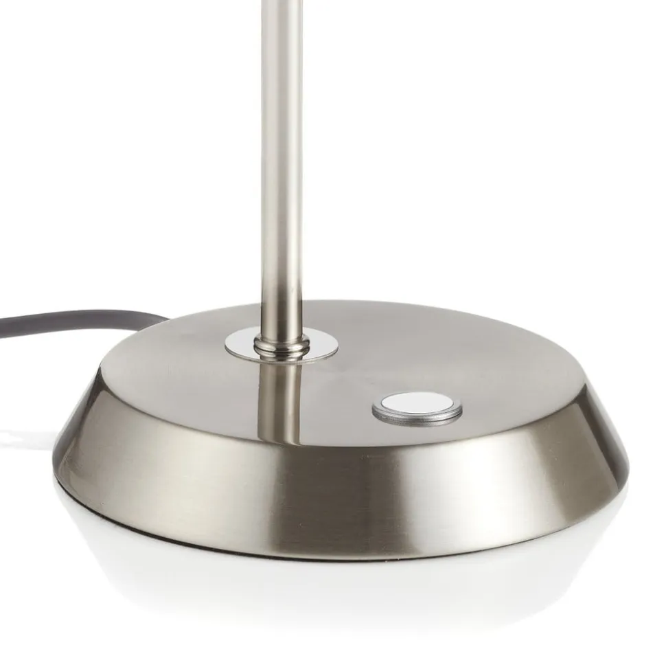 Nikkelfarvet LED bordlampe Narcos