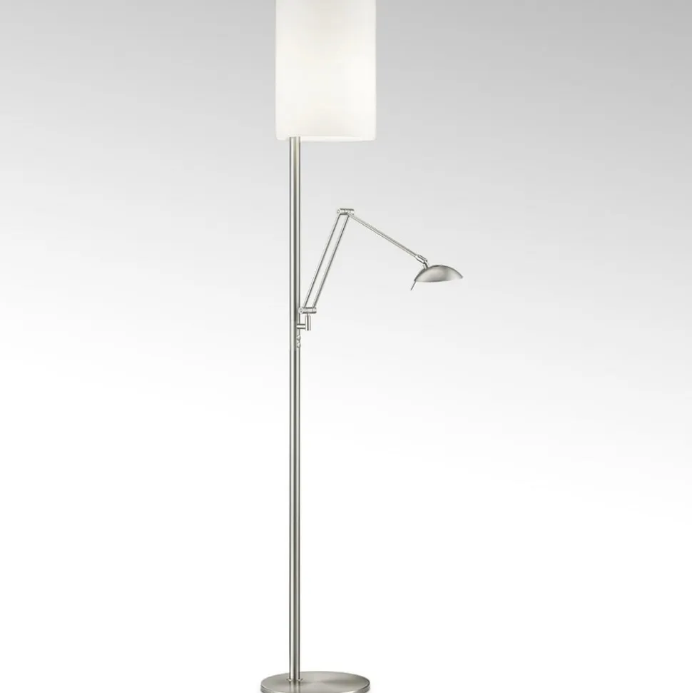 Nola LED-gulvlampe mat nikkel