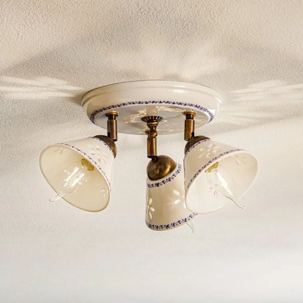 NONNA loftlampe i hvid keramik, 3 lyskilder