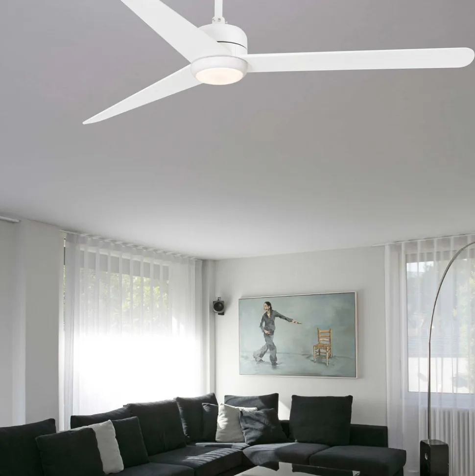 Nu loftventilator med LED-belysning, hvid