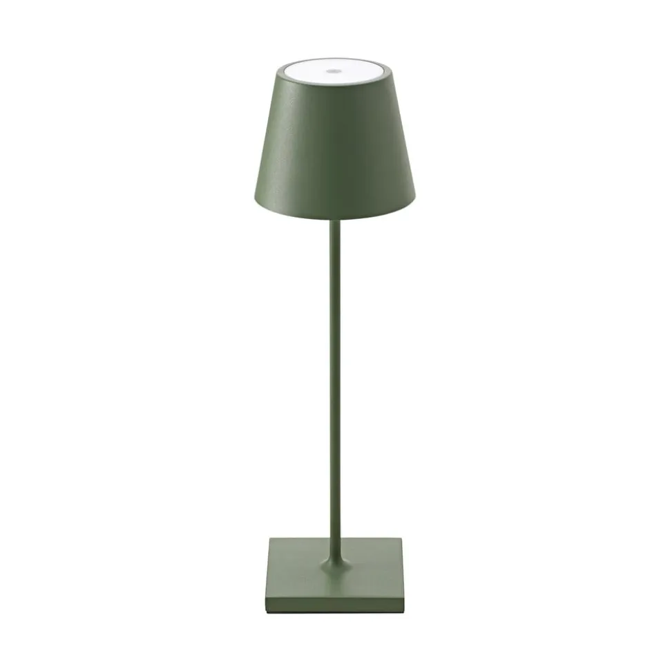 Nuindie LED genopladelig bordlampe, USB-C, grangrøn, IP54, dæmpbar