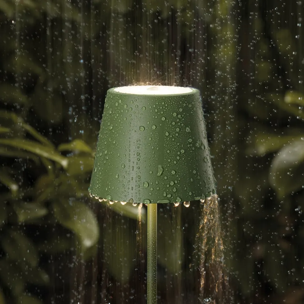 Nuindie LED genopladelig bordlampe, USB-C, grangrøn, IP54, dæmpbar