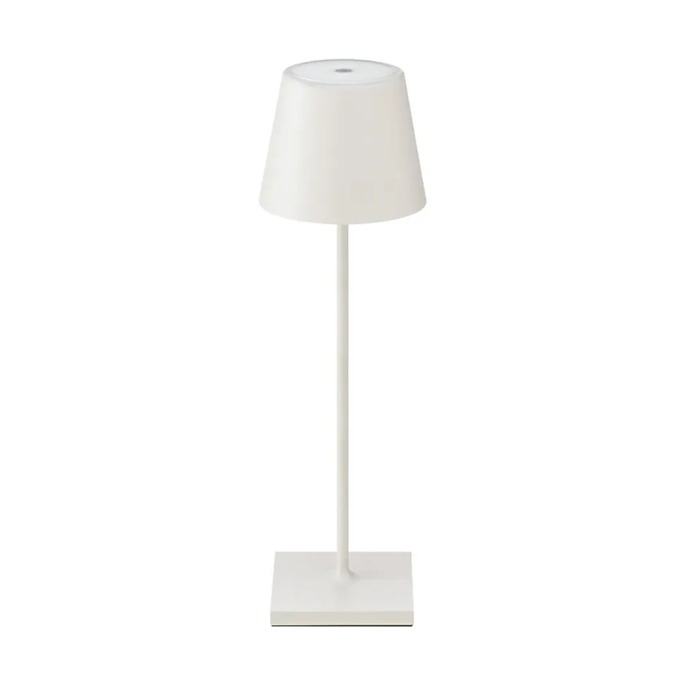 Nuindie LED genopladelig bordlampe, USB-C, hvid, IP54, dæmpbar