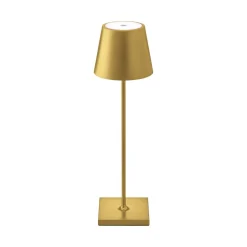 Nuindie LED genopladelig bordlampe, USB-C, guld, IP54, dæmpbar