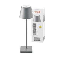 Nuindie LED genopladelig bordlampe, USB-C, grafit, IP54, dæmpbar