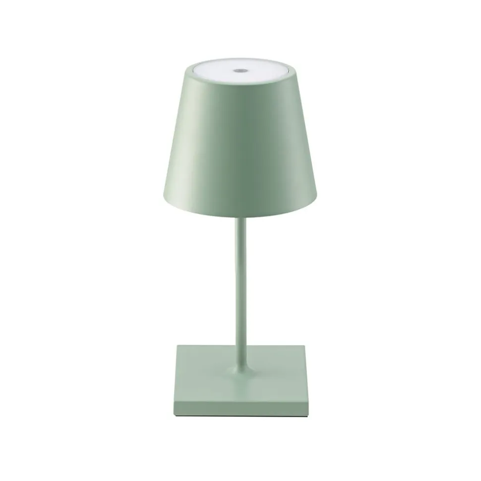 Nuindie mini LED genopladelig bordlampe, USB-C, salviegrøn, dæmpbar