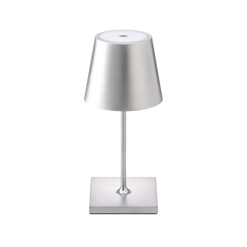 Nuindie mini LED genopladelig bordlampe, Easy Connect, sølv, dæmpbar.
