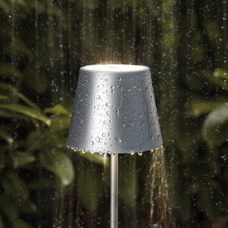 Nuindie mini LED genopladelig bordlampe, Easy Connect, sølv, dæmpbar.